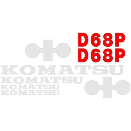 Aftermarket New D68P Komatsu Dozer Decal Set without Stripe KOMD68PDECALSET